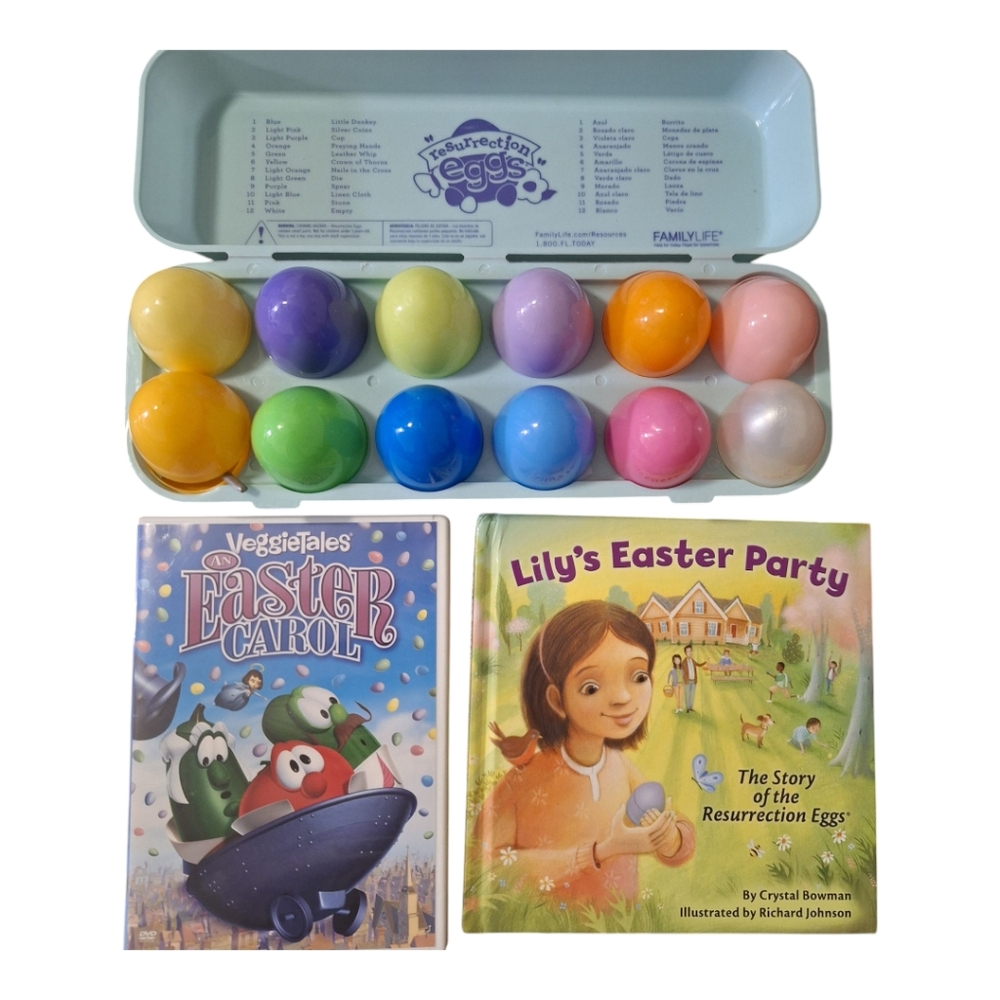 Easter Bundle: Resurrection Eggs + Lily’s Easter Party Book + VeggieTales Easter